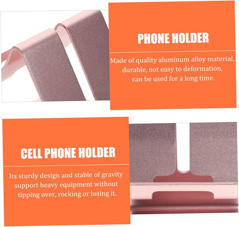 2Pcs Aluminum Alloy Phone Stand Desktop Holder Compact Ergonomic Stable Non Slip - Image 2